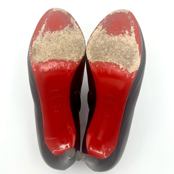 Christian Louboutin Belle 100 Boots Leather Ankle Booties Heels Size 38 - Picture 5 of 9